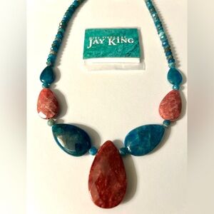 Turquoise / Rose Jay King Necklace - NEW
